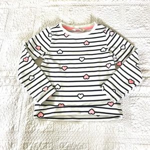 🔴 EUC H&M Girls Heart Striped Sweatshirt
